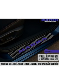 Resim Chevrolet Lacetti İle Uyumlu 4 Adet Karbon Kapı Eşiği Koruma 