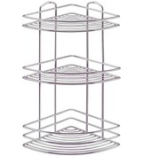 Resim oskar Krom Metal Tel Köşe Raf 3'lü Duşakabin Banyo Şampuanlık-Montajı Kolay-Vidaları Dahil-2 YIL GARANTİ 