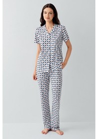 Resim Arnetta Kadın Mavi Gömlek Pijama Takım Mavi 