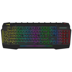 Resim Turbox Giantpeak USB Kablolu Rgb Makro Gaming Klavye Standart Q Sese Duyarlı RGB Işıklı Macrolu Telefon Tutacaklı 