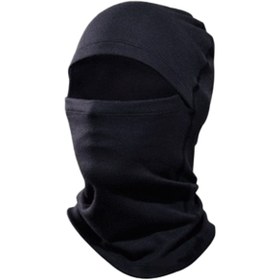 Resim sevateks Siyah Polar Kar Maskesi Termal Kışlık Maske Bere Boyunluk Motorcu Kask Bere Unisex Balaklava 
