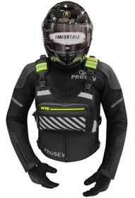 Resim AnkaShop Motosiklet Göğüs Çantası Reflektörlü Yelek Rüzgar Koruma Bol Cepli Pratik Bisiklet Motor Kurye Çanta 