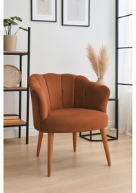 Resim Papatya Berjer - Modern Tekli Koltuk - Babyface Kumaş - Bakır 