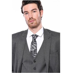 Resim Wessi Kendinden Desenli Slim Fit Füme Erkek Ceket 001 