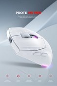 Resim Rampage PROTE M5 PRO Kablosuz Beyaz RGB Ledli Şarjlı 26000 DPI 3395 Sensor Gaming Oyuncu Mouse 