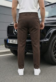 Resim Holl Beli Lastikli ve Bağcıklı Likralı Esnek Örme Jogger Pantolon - KAHVE / 29 
