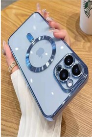 Resim iPhone 11 Pro Max Kılıf Magsafe Köşeleri Renkli Lüx Şeffaf Kamera Lens Korumalı 
