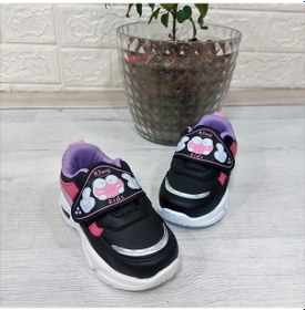 Resim M.p One 3127 Işıklı Fuspetli Bebe Spor Ayakkabı Siyah - Pembe 