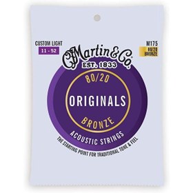 Resim Martin & Co M175 "Original M175" Bronze Akustik Gitar Teli Custom Light 11-52 
