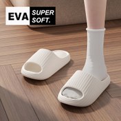 Resim Yeni Gelen EVA Düz Renkli Çizgili Minimalist Rahat Tatil Yuvarlak Burun Kaydırmaz Kaydırmazlar, Yumuşak Taban, Erkekler, Kadınlar, Banyo, Yaz, Kapalı, Tüm Mevsimler Günlük ve Rahat Kullanım 