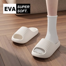 Resim Yeni Gelen EVA Düz Renkli Çizgili Minimalist Rahat Tatil Yuvarlak Burun Kaydırmaz Kaydırmazlar, Yumuşak Taban, Erkekler, Kadınlar, Banyo, Yaz, Kapalı, Tüm Mevsimler Günlük ve Rahat Kullanım 