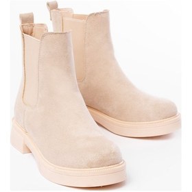 Resim 02-2137 Bej Süet Lastikli Günlük Kadın Bot Acı Kahverengi 