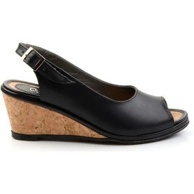 Resim Siyah Leather Kadın Sandalet K05582032103 Siyah 