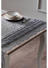 Resim Croco Masa Örtüsü 145x240cm - Gri 