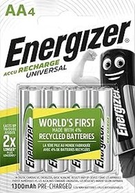 Resim Energizer Energizer Üniversal Şarjlı Aa Kalem Pil 1300Mah 4Lü (Bp4) 