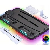 Resim Cloud011 Ps5 Konsol İçin Siyah Çift Multifonksiyonlu Soğutucu Fanlı Şarj İstasyonu 