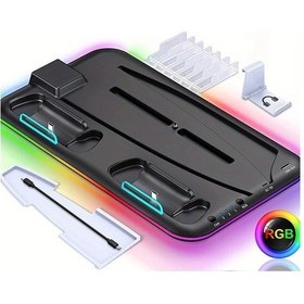 Resim Honeybeeshop Siyah Ps5 Konsolu Icin Uygun Sogutma Fanli Cift Sarj Unitesi Ps5 Slim Uygun Degil 