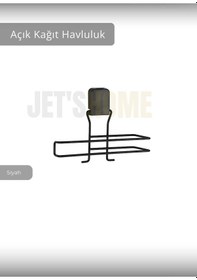 Resim Jet's Home Kağıt Havluluk Paslanmaz Peçetelik Çelik Banyo Havluluk Düzenleyici Siyah Siyah 