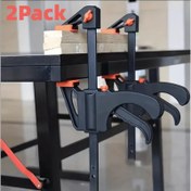 Resim 2'li Paket 8 İnç Hızlı Mengene - Ahşap İşleri, Mobilya Montajı ve Üretimi için Ergonomik Saplı Ayarlanabilir Hafif Plastik Bar Mengeneleri - Güç Gerektirmez 