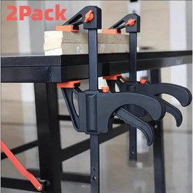 Resim 2'li Paket 8 İnç Hızlı Mengene - Ahşap İşleri, Mobilya Montajı ve Üretimi için Ergonomik Saplı Ayarlanabilir Hafif Plastik Bar Mengeneleri - Güç Gerektirmez 