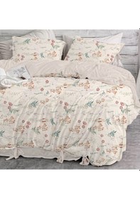 Resim Bağcıklı %100 Pamuk Tek Kişilik Nevresim Takımı- Kır Esintisi 2 
