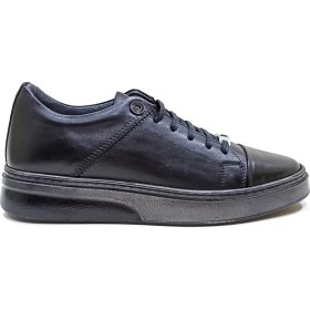 Resim Lucıano Bellini Siyah Deri Erkek Sneaker Ayakkabı 