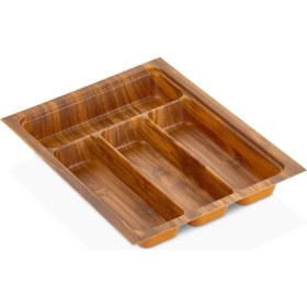 Resim 26x36 4 gözlü Çekmece Içi Ahşap Renk Kaşıklık Ücretsiz Kesim (Max 22,5x32,5 Cm'e Kesilir) 