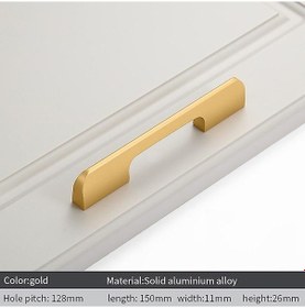 Resim 2 Adet Alüminyum Alaşımlı Kapı Kolu Siyah Altın Kapı Kolu Nordic Min 