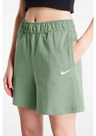 Resim Nike Sportswear Essential Loose Fit Jersey Shorts Bol Kesim Jarse Kumaş Kadın Şort Yeşil Yeşil 