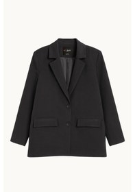 Resim Mixray 4786 Kadın Oversize Kruvaze Blazer Ceket Siyah Siyah 
