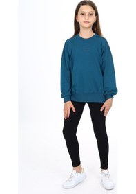 Resim Toontoy Kids Toontoy Kız Çocuk Baskılı Tayt Saks Mavi 