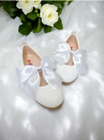 Resim PATİK BEBE Kız Çocuk Beyaz Papyon Fiyonklu Ortopedik Şık Babet 