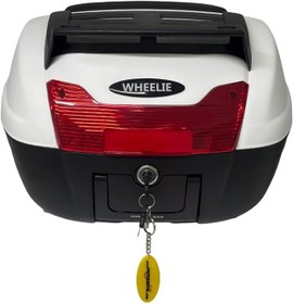 Resim WHEELIE XT60-W 40 Litre Motosiklet Arka Çanta Beyaz Su Geçirmez ABS Top Case Bagaj Üniversal 