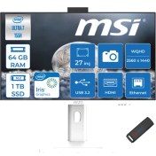 Resim Msı Modern Aı Ultra 7 155H 64GB Ddr5 1tb SSD Inte Arc Graphics 27" Wqhd 100Hz Freedos Yapay Zeka Destekli All In One Bilgisayar AM273QPF08 + Zettausbbellek 