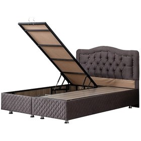 Resim Setaymobilya Baza, Şah Antrasit Çift Kişilik Baza + Başlık, Mdf - Setay 