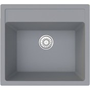 Resim Gradde Gri Tek Göz Damlalıksız Granıt Eviye 51 x 56 CM Gr56 