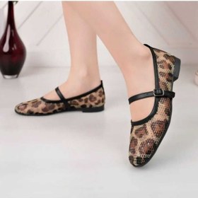 Resim Leopar Süet Şık Günlük Ortopedik Tabanlı Kadın Babet Leopar Siyah 