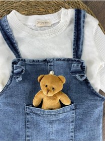 Resim Bebicix Oyuncak Ayıcıklı Salopet Takım Beyaz 