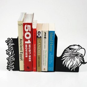 Resim Kartal ve "We the People" Temalı Metal Kitap Tutucu & Bookend - Siyah 