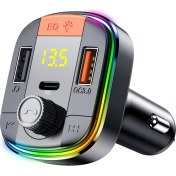 Resim Auvc Araç Bluetooth 5.0 Fm Verici Mp3 Çalar Çift USB Şarj Cihazı - Siyah (Yurt Dışından) 