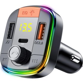 Resim Auvc Araç Bluetooth 5.0 Fm Verici Mp3 Çalar Çift USB Şarj Cihazı - Siyah (Yurt Dışından) 