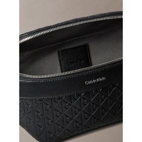 Resim Calvin Klein Siyah Erkek Bel Çantası Emblem Aop Emboss Waıstbag 