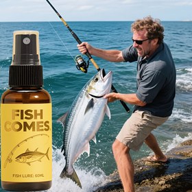 Resim Süper Güçlü Balık Çekici Sprey - Hızlı Etkili Uzun Süreli Olta Yemi, Somon Yağı Formülü ile Tuzlu/Tatlı Su Kullanımı İçin İdeal Levrek, Alabalık, Turna, Sazan, Şamandıra ve Daha Fazlası İçin Kolay-Kullanım Şişesi Ergonomik Kapak & Hassas Nozul ile Doğru Baliği Çekme, Tatlı Ve Deniz Sularda Saigun, Şahin, Çobanyoluksu Gibi Karpaşların Tutulması İçin 