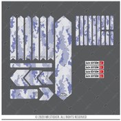 Resim Bcy36 Reflektif Bisiklet Sticker Set Avantaj Paket Lacivert Beyaz 