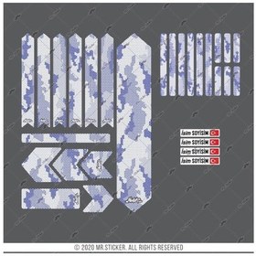 Resim Bcy36 Reflektif Bisiklet Sticker Set Avantaj Paket Lacivert Beyaz 