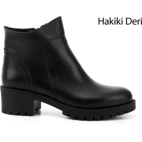 Resim Gönderi R Kadın Siyah Fermuarlı Kalın Topuklu Hakiki Deri Bot Dkzb02842645 Siyah 