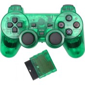 Resim Fsfyb Kablosuz Denetleyici Çift Şok Titreşim Doğru Kontrol Kablosuz Sony Ps2 Playstation 2.4g Gamepad Joystick Uzaktan Kumanda Saydam Yeşil (Yurt Dışından) 