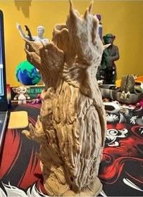 Resim hivhestın Mistik Ağaç Ruh Heykeli - PLA Dekor 16 cm 3D Yazıcı ile Üretilmiş Kahverengi 16 x 16 