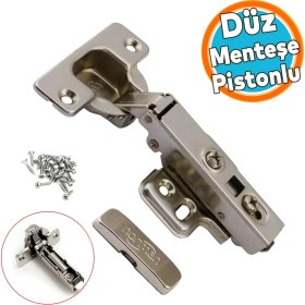 Resim Nzb Mobilya Kapak Kapağı Mutfak Vestiyer Kiler Dolabı Metal Düz Krom Pistonlu Tas Menteşe 