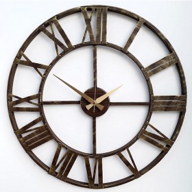 Resim Ferforje Duvar Saati Otantik 5510 Bg Altın Eskitme 55Cm 3Boyutlu Altın 